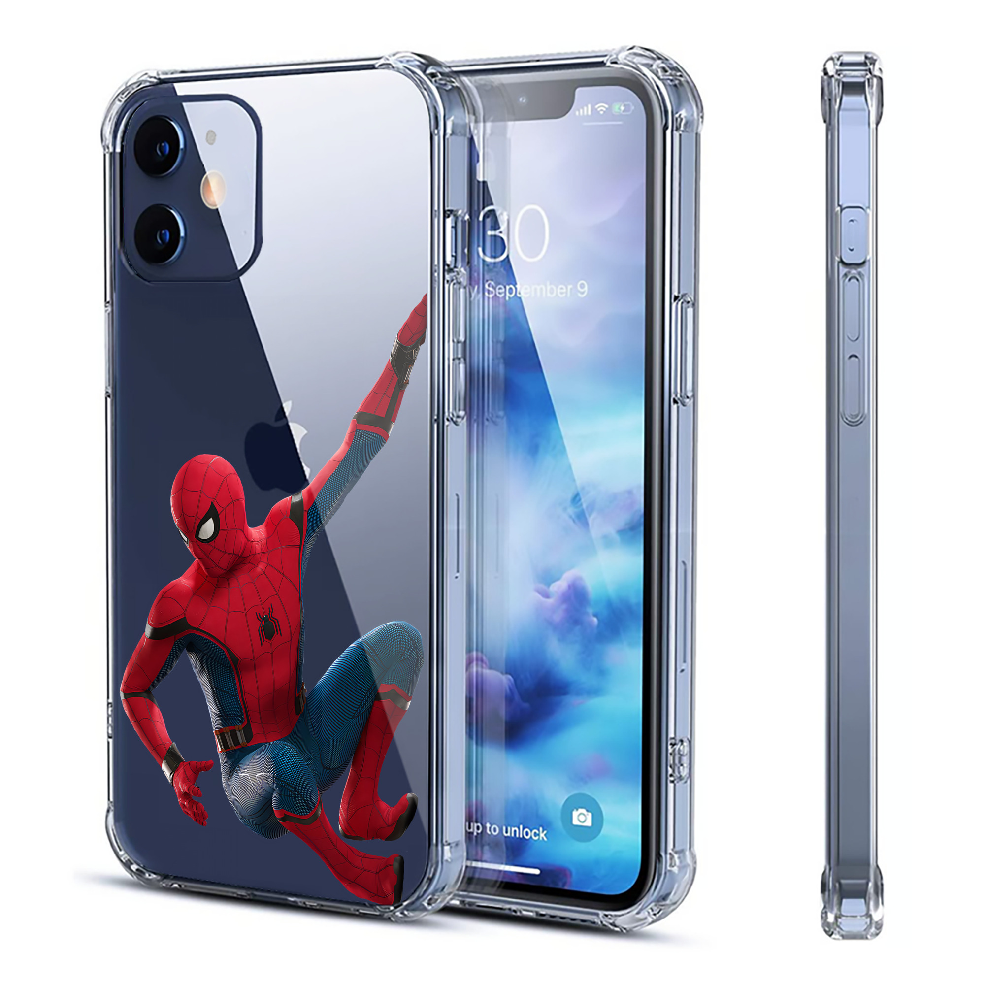 （画像用） Spider Man スパイダーマン 【iPhone 12シリーズ対応】透明スマホケース（クリアソフトケース）